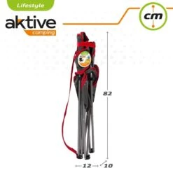 AKTIVE - Chaise Pliante Camping 64,50x49,50x82 Cm, Gris Foncé Et Rouge -Plein Air Sports Magasin aktive chaise pliante camping 6450x4950x82 cm gris fonce et rouge 6