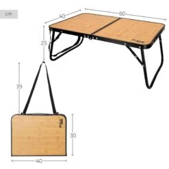 AKTIVE - Table De Camping Pliante Effet Bambou, 60x40x25 Cm -Plein Air Sports Magasin aktive table de camping pliante effet bambou 60x40x25 cm 3