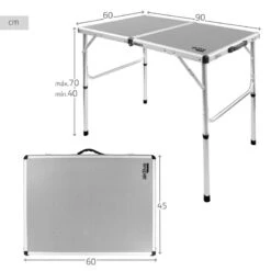 AKTIVE - Table De Camping Pliante, Réglable En 2 Hauteurs, 90x60x40/70 Cm, Gris 10 AKTIVE - Table De Camping Pliante, Réglable En 2 Hauteurs, 90x60x40/70 Cm, Gris -Plein Air Sports Magasin aktive table de camping pliante reglable en 2 hauteurs 90x60x4070 cm gris 3