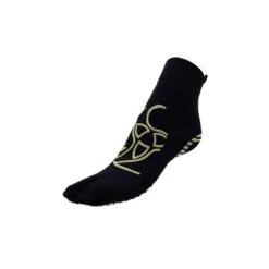 Chaussettes Pilates 1 Finger Adulte Fitness Antidérapantes Antibactérien Noir Or