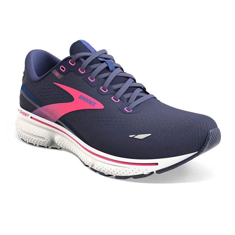 Chaussures Running Femme - Brooks Ghost 15 Bleu Rose 2 Chaussures Running Femme - Brooks Ghost 15 Bleu Rose – Image 2