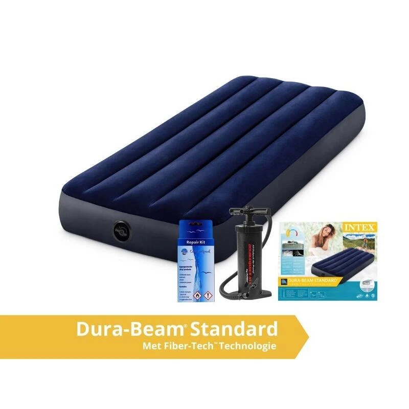 Intex Classic Downy - Lit Gonflable - 191x76x25cm - Compris Les Accessoires 1 Intex Classic Downy - Lit Gonflable - 191x76x25cm - Compris Les Accessoires
