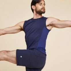 DEBARDEUR SEAMLESS-SANS COUTURES YOGA DYNAMIQUES HOMME BLEU INDIGO -Plein Air Sports Magasin debardeur seamless sans coutures yoga dynamiques homme bleu indigo 2