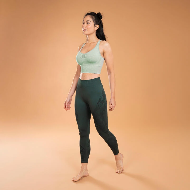 LEGGING 7/8 YOGA DYN SANS COUTURE VERT FONCE 3 LEGGING 7/8 YOGA DYN SANS COUTURE VERT FONCE â Image 3