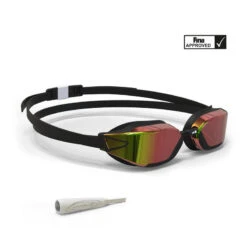 Lunettes De Natation BFAST - Verres Miroir - Taille Unique - Noir Rouge