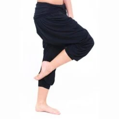 Pantalon Yoga Flow Bambou Performance - Sarouel Yoga élégance - Noir