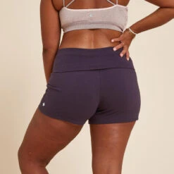 SHORT YOGA FEMME COTON VIOLET 9 SHORT YOGA FEMME COTON VIOLET -Plein Air Sports Magasin short yoga femme coton violet 3