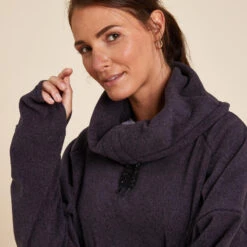 SWEAT YOGA FEMME RELAXATION POLAIRE VIOLET FONCE -Plein Air Sports Magasin sweat yoga femme relaxation polaire violet fonce 4