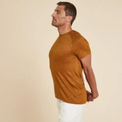 T-SHIRT 100 % LIN YOGA HOMME MADE IN FRANCE MARRON -Plein Air Sports Magasin t shirt 100 lin yoga homme made in france marron 2