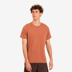 T-SHIRT MC HOMME YOGA DOUX MATIERE NATURELLE TERRACOTTA -Plein Air Sports Magasin t shirt mc homme yoga doux matiere naturelle terracotta 2