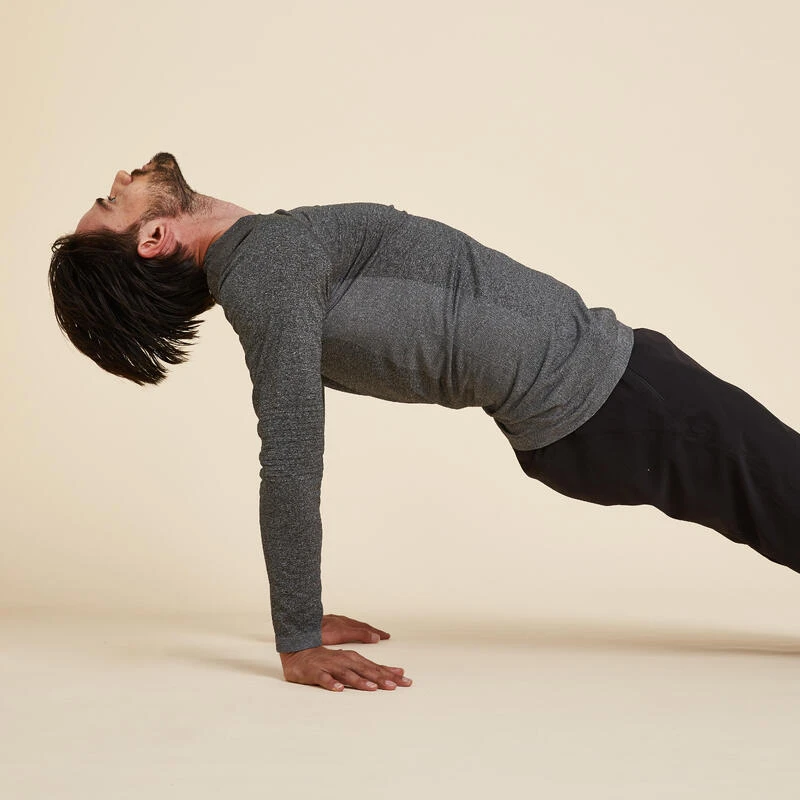 T-SHIRT SEAMLESS - SANS COUTURES MANCHES LONGUES HOMME GRIS 3 T-SHIRT SEAMLESS - SANS COUTURES MANCHES LONGUES HOMME GRIS – Image 3