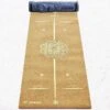 Tapis De Yoga Caoutchouc & Liège 5mmx68cmx1,83m, Mandala Bodylines Or +Sac Yoga
