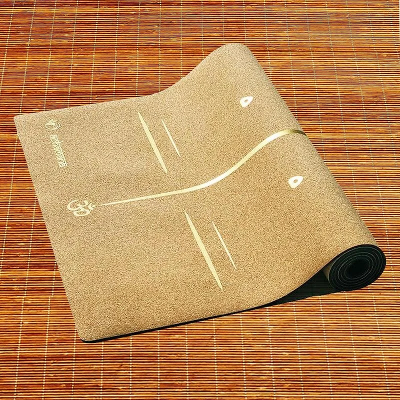 Tapis De Yoga Caoutchouc & Liège 5mmx68cmx1,83m, Mandala Bodylines Or +Sac Yoga 4 Tapis De Yoga Caoutchouc & Liège 5mmx68cmx1,83m, Mandala Bodylines Or +Sac Yoga – Image 4