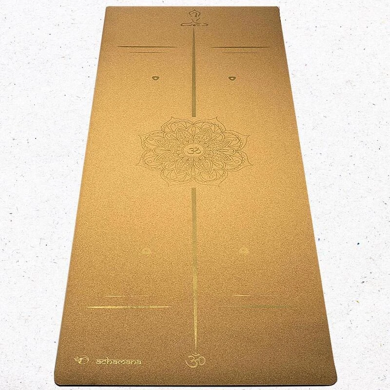 Tapis De Yoga Caoutchouc & Liège 5mmx68cmx1,83m, Mandala Bodylines Or +Sac Yoga 6 Tapis De Yoga Caoutchouc & Liège 5mmx68cmx1,83m, Mandala Bodylines Or +Sac Yoga – Image 6