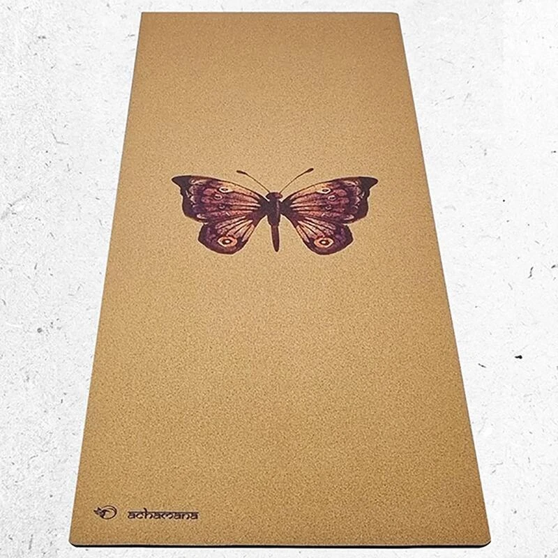 Tapis De Yoga Caoutchouc & Liège 5mmx68cmx1,83m - Papillon + Sac De Yoga 2 Tapis De Yoga Caoutchouc & Liège 5mmx68cmx1,83m - Papillon + Sac De Yoga – Image 2