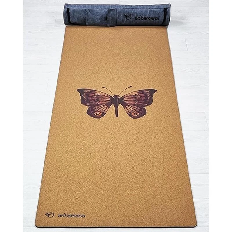 Tapis De Yoga Caoutchouc & Liège 5mmx68cmx1,83m - Papillon + Sac De Yoga 1 Tapis De Yoga Caoutchouc & Liège 5mmx68cmx1,83m - Papillon + Sac De Yoga