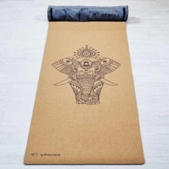 Tapis De Yoga Caoutchouc Et Liège 5mmx68cmx1,83m - Eléphant + Sac De Yoga