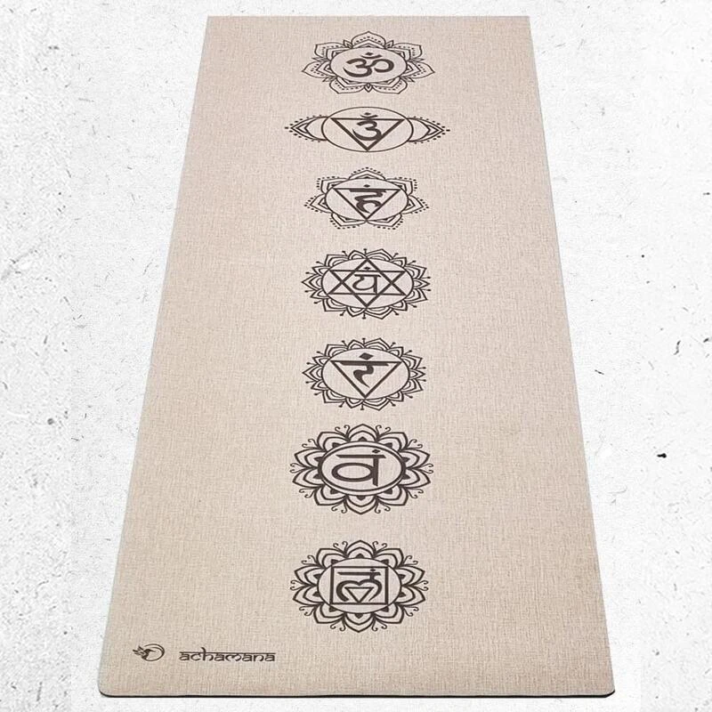 Tapis De Yoga Caoutchouc Naturel Et Chanvre 4,5mmx61cmx1,83m 7 Chakras +Sac Yoga 2 Tapis De Yoga Caoutchouc Naturel Et Chanvre 4,5mmx61cmx1,83m 7 Chakras +Sac Yoga – Image 2