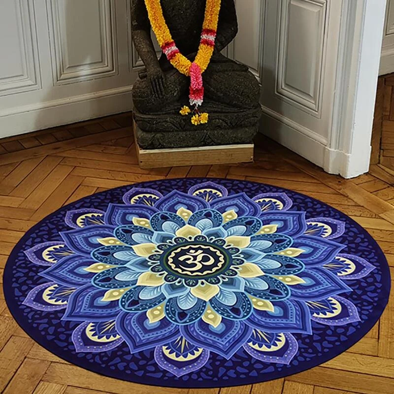 Tapis De Yoga, Méditation Caoutchouc & Microfibre - Mandala Om + Sac De Yoga 4 Tapis De Yoga, Méditation Caoutchouc & Microfibre - Mandala Om + Sac De Yoga – Image 4