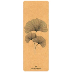 Tapis Yoga Ginkgos Biloba Liège-Caoutchouc Naturel + Sangle Transport-étirements -Plein Air Sports Magasin tapis yoga ginkgos biloba liege caoutchouc naturel sangle transport etirements 3