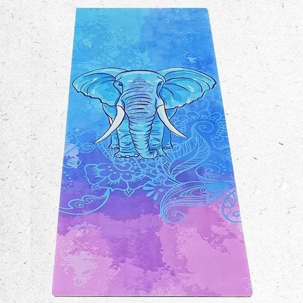 Tapis Yoga Voyage Fin, Léger, Pliable - Eléphant + Sangle Transport 1 Tapis Yoga Voyage Fin, Léger, Pliable - Eléphant + Sangle Transport