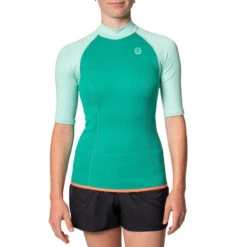 Top Thermique Néoprène 100 Manches Courtes Femme Turquoise 7 Top Thermique Néoprène 100 Manches Courtes Femme Turquoise -Plein Air Sports Magasin top thermique neoprene 100 manches courtes femme turquoise 2