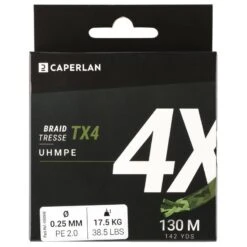 TRESSE PECHE AUX LEURRES TX4 KAKI 130M 5 TRESSE PECHE AUX LEURRES TX4 KAKI 130M -Plein Air Sports Magasin tresse peche aux leurres tx4 kaki 130m 2