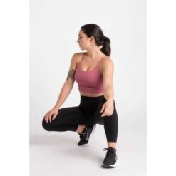 Varsity Brassière De Sport / Crop Top - Femme - Mauve Rouge -Plein Air Sports Magasin varsity brassiere de sport crop top femme mauve rouge 3