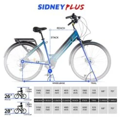 Vélo Ville Électrique Urbanbiker Sidney PLUS, Bleu, 26¨,540 Wh (15Ah 48V) -Plein Air Sports Magasin velo ville electrique urbanbiker sidney plus bleu 26540 wh 15ah 48v 6