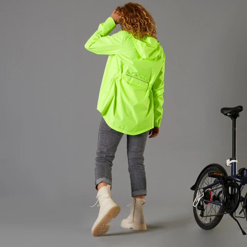 BTWIN VESTE PLUIE VELO VILLE FEMME 120 JAUNE FLUO CERTIFIÉE EPI VISIBILITÉ JOUR 6 BTWIN VESTE PLUIE VELO VILLE FEMME 120 JAUNE FLUO CERTIFIÉE EPI VISIBILITÉ JOUR – Image 6